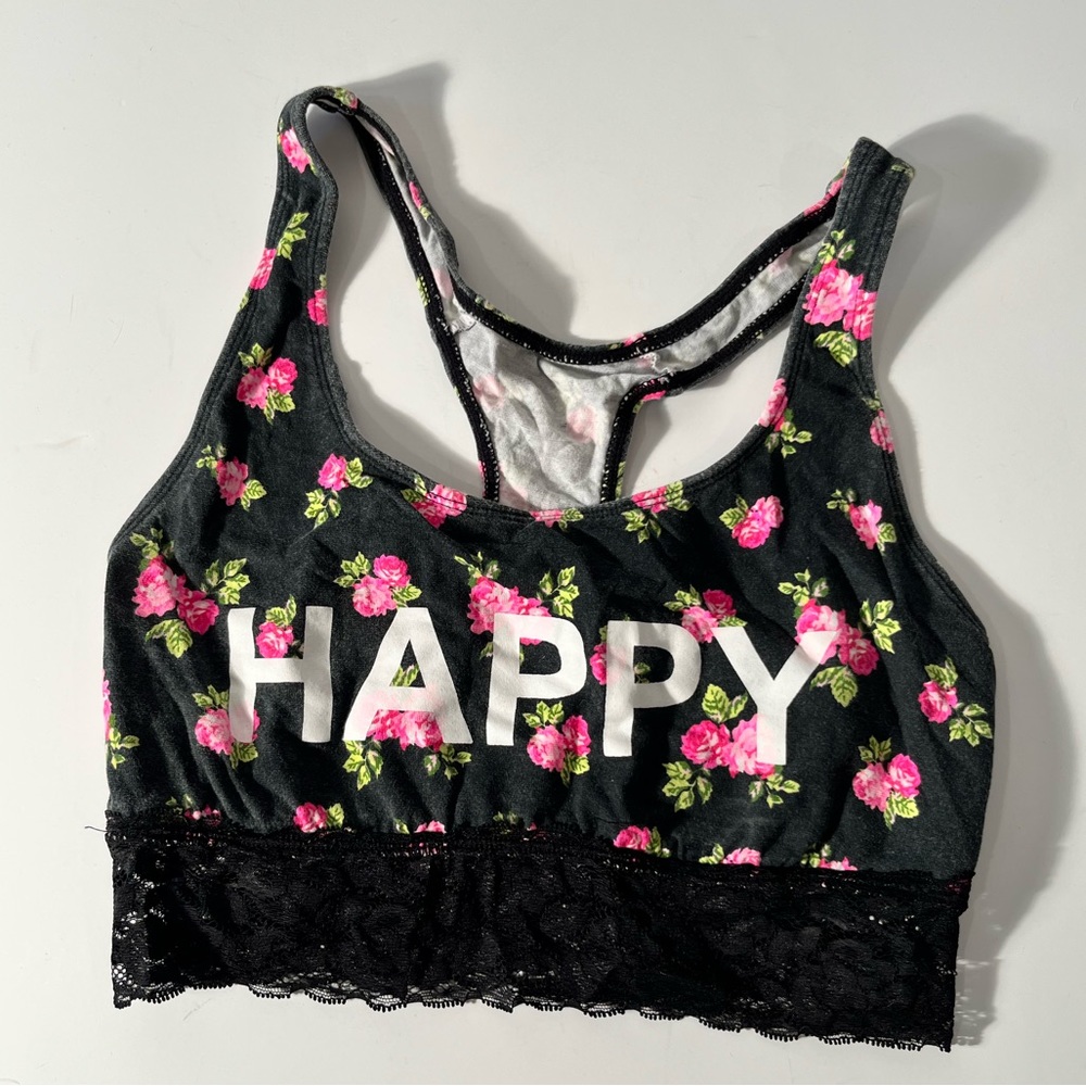 Super cute 90s flowered sports bra HAPPY S